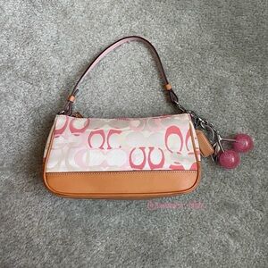 RARE Vintage Coach Y2K Demi Signature Optic Pink Mini Handbag 7027 🌸